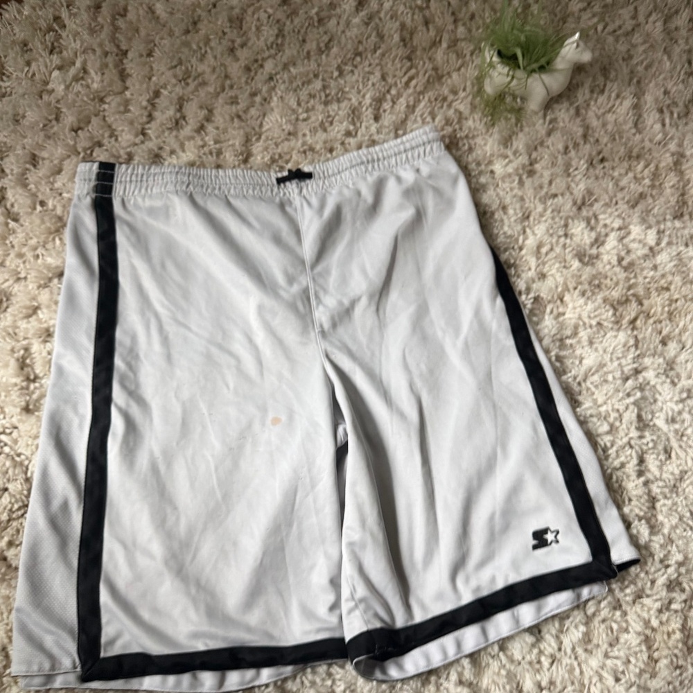 Black Starter Black and Gray basketball men’s athletic sporty long Shorts shorts